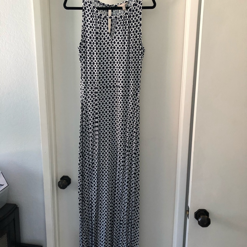 BR. Maxi dress navy and white